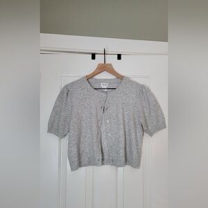 Heather Gray Cardigan Knit Sweater